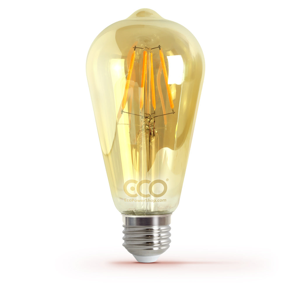 ECO Amber pear-shaped E27 LED filament bulb