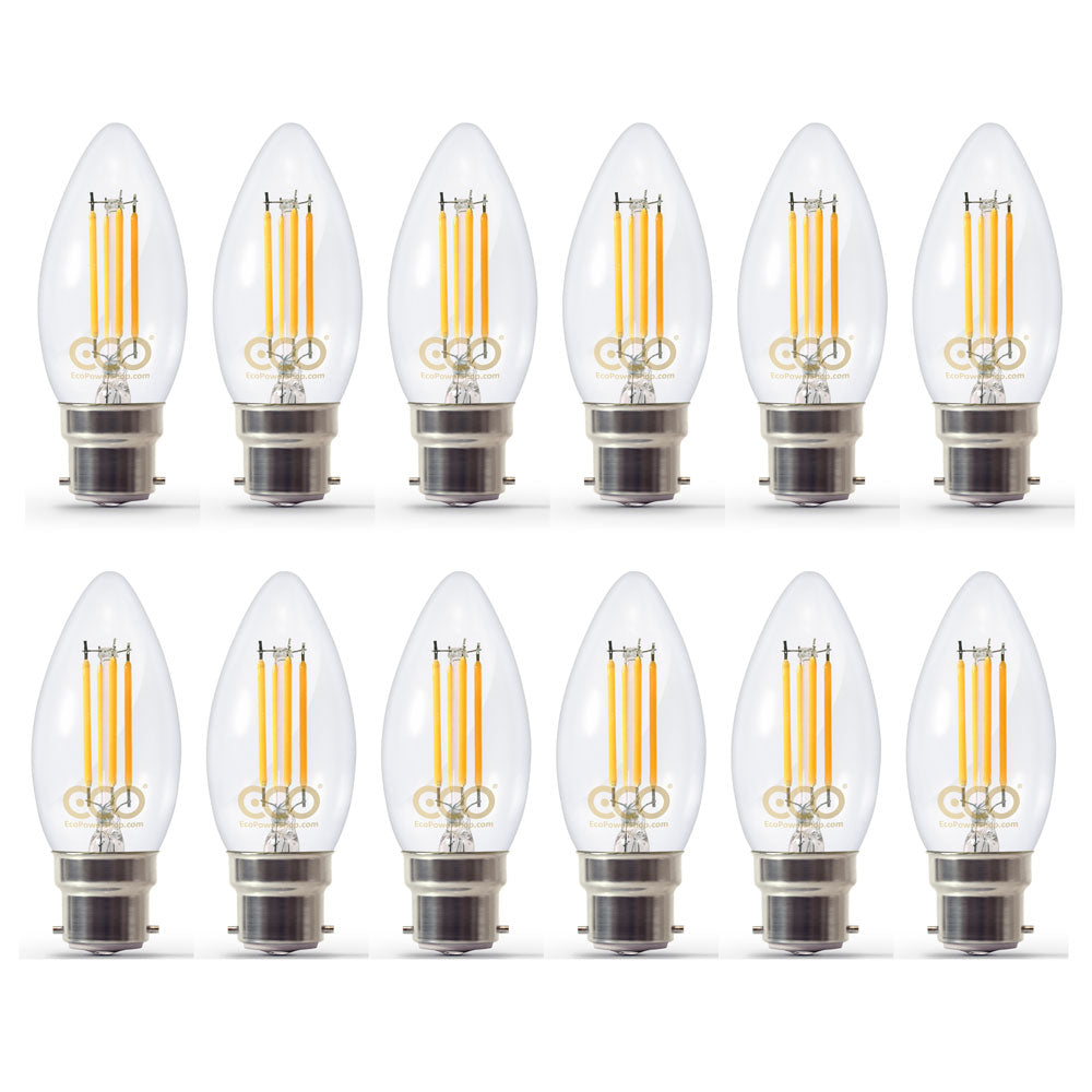 ECO B22 Dimmable LED Filament Candle Bulb 40W Eqv - 12-Pack ECO B22 Dimmable LED Filament Candle Bulb 40W Eqv - 12-Pack