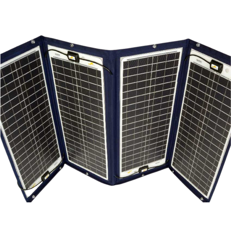 SunWare TX fold-out 240W 4-panel solar panel on white background