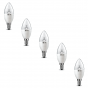 5-PACK of Clear LG LED Candle bulbs 2.7W 